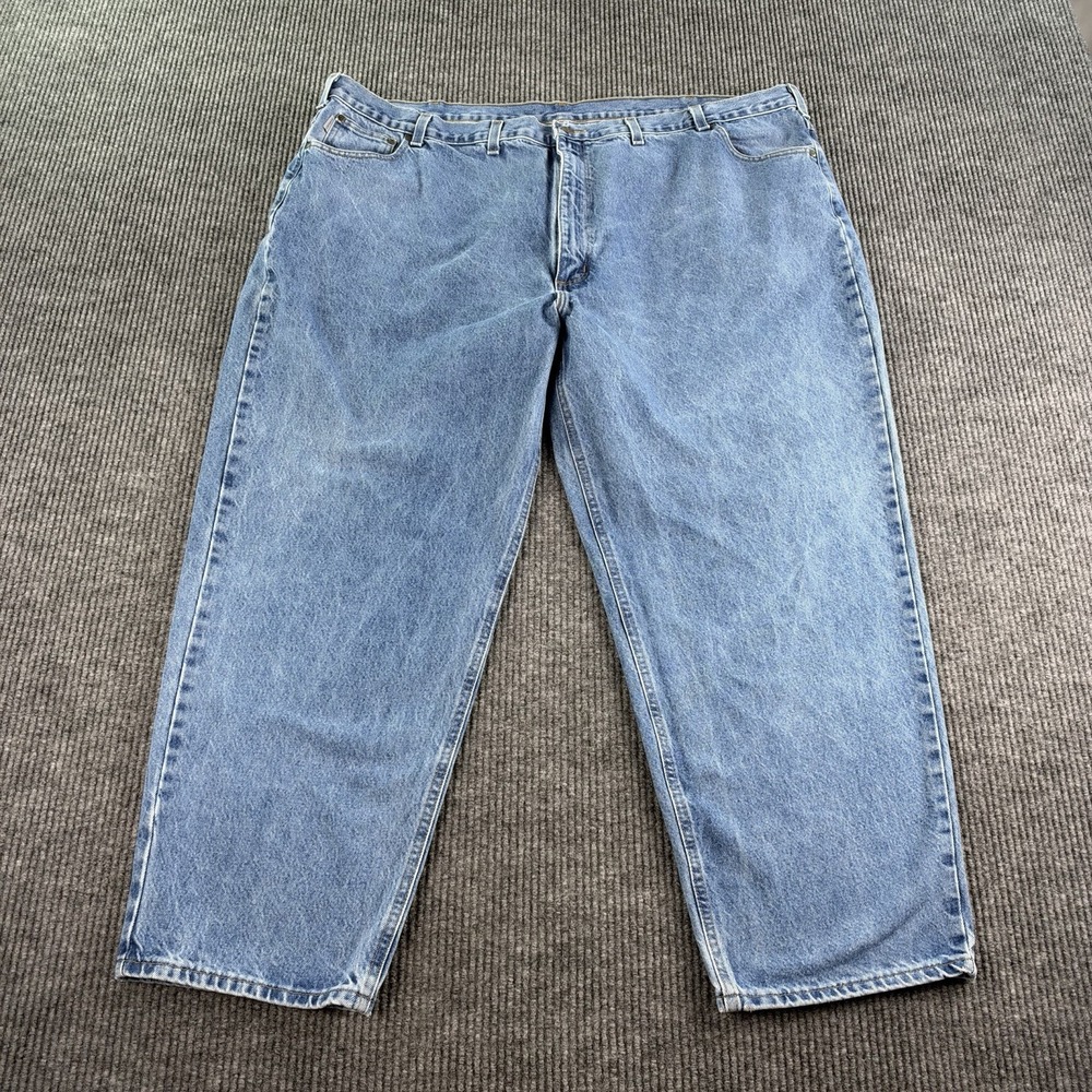 Carhartt B17 DST Jeans Mens 54x30 Blue Denim Relaxed Fit Tapered Leg Workwear